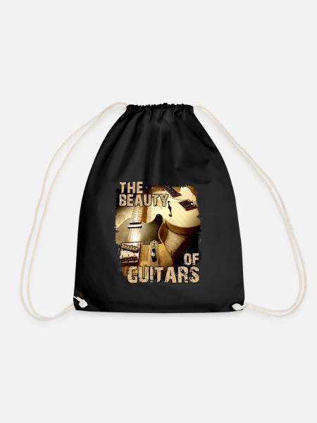 The Beauty Of Guitars - Drawstring Bag - black