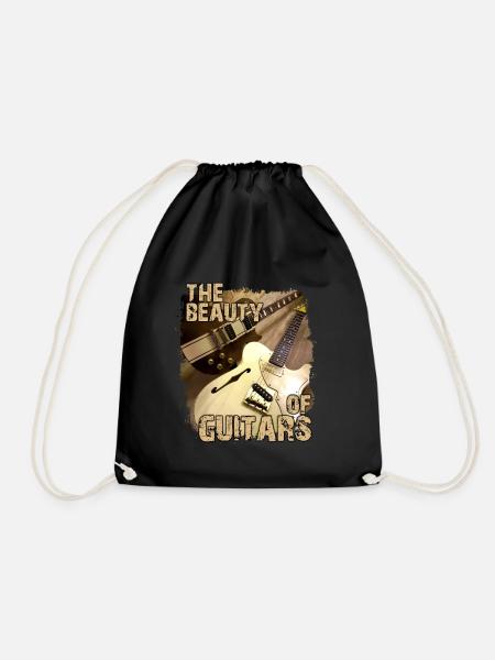 The Beauty Of Guitars - Drawstring Bag - black
