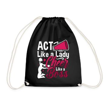 Cheerleading Act Like A Lady Cheer Like A Cheering - Drawstring Bag - black - Front