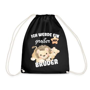 Ich Werde Großer Bruder 2024 - Turnbeutel - Schwarz - Vorne