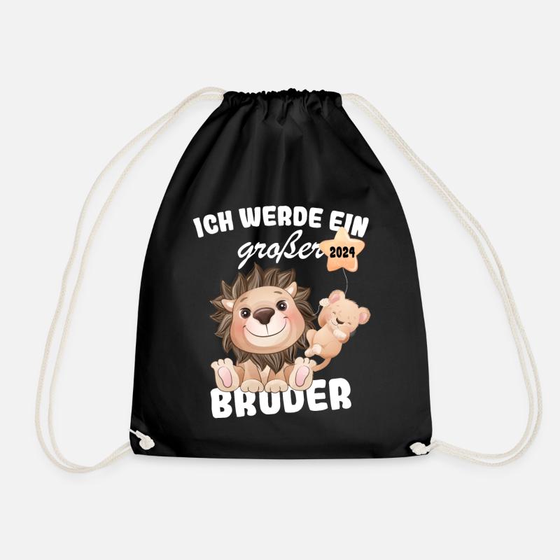 Ich Werde Großer Bruder 2024 - Turnbeutel - Schwarz
