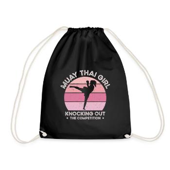 International Women's Day Muay Thai Girl Power - Drawstring Bag - black - Front