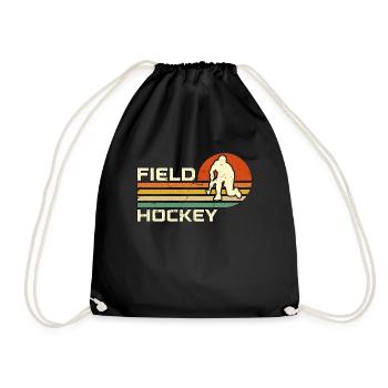 Field Hockey Retro Ice Hockey Loves Goalkeeper - Drawstring Bag - black - Front