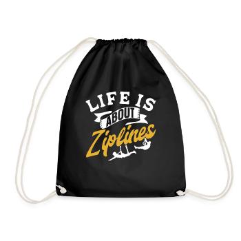 Life consists of ziplines ziplining sport - Drawstring Bag - black - Front