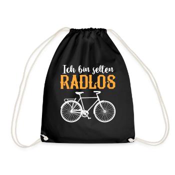 Ich Bin Selten Radlos Fahrrad - Turnbeutel - Schwarz - Vorne