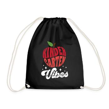 Kindergarten Vibes Humor Süß Kinder Sprüche - Turnbeutel - Schwarz - Vorne