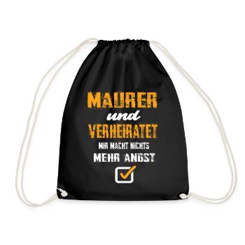 Maurer und Verheiratet - Turnbeutel - Schwarz - Vorne