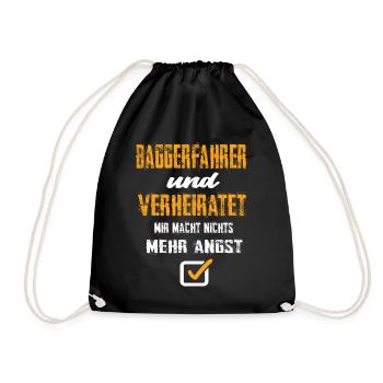 Baggerfahrer und Verheiratet - Turnbeutel - Schwarz - Vorne