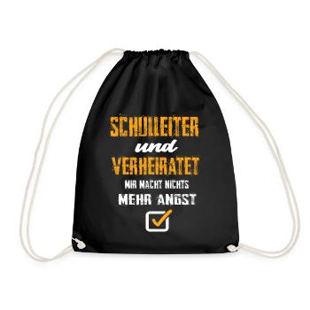 Schulleiter und Verheiratet - Turnbeutel - Schwarz - Vorne