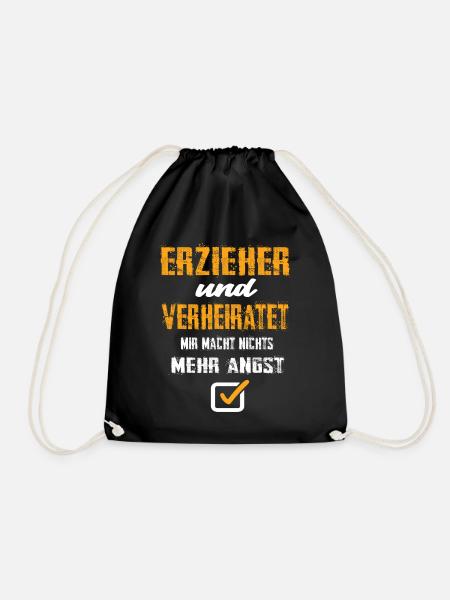Erzieher und Verheiratet - Turnbeutel - Schwarz