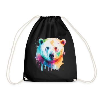 Watercolor Polar Bear Colorful Cute Bear Lover - Turnbeutel - Schwarz - Vorne
