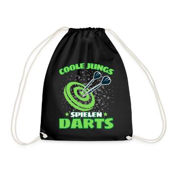 COOLE JUNGS SPIELEN DARTS! Dart Dartspieler Darts - Turnbeutel - Schwarz - Vorne