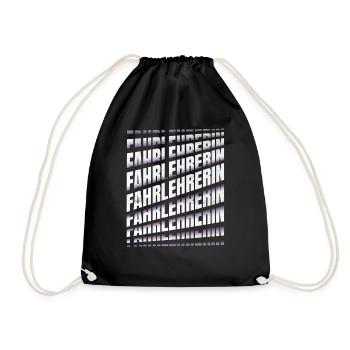Fahrschule Spruch Fahrlehrerin - Turnbeutel - Schwarz - Vorne