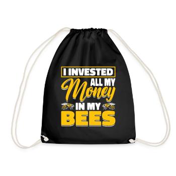 Beekeepers Bees Honey bees Beekeeping - Drawstring Bag - black - Front