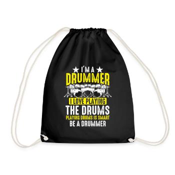 Je suis batteur J’adore jouer de la batterie - Batteur - Sac de sport léger - noir - Devant