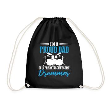 Je suis un père fier d’un batteur génial - Sac de sport léger - noir - Devant