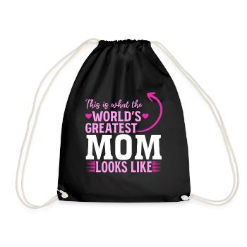 So sieht die beste Mama der Welt aus - Muttertag - Turnbeutel - Schwarz - Vorne