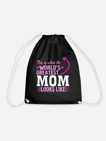 So sieht die beste Mama der Welt aus - Muttertag - Turnbeutel - Schwarz