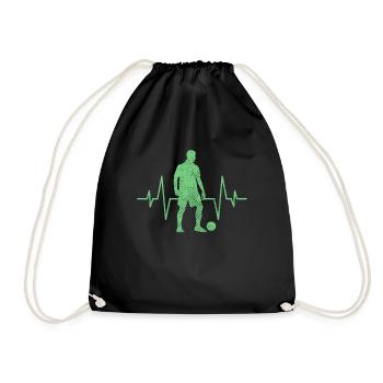 Battement de cœur du football - Sac de sport léger - noir - Devant