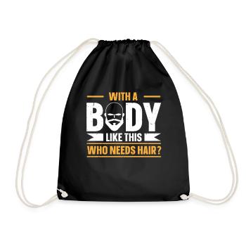 Being Bald Bald Guy With A Beard Bald Dad - Drawstring Bag - black - Front