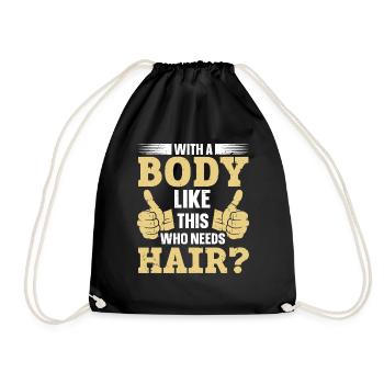 Being Bald Bald Guy With A Beard Bald Dad - Drawstring Bag - black - Front