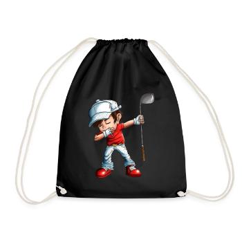 Dabbing Golfer Golfspieler Golfball Golfverein Fan - Turnbeutel - Schwarz - Vorne
