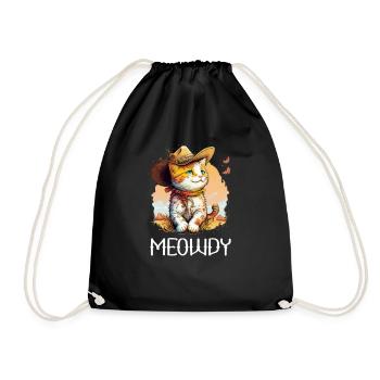 Meowdy Katze Howdy Meme Western Cowboy Kätzchen - Turnbeutel - Schwarz - Vorne