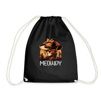 Meowdy Katze Howdy Meme Western Cowboy Kätzchen - Turnbeutel - Schwarz - Vorne