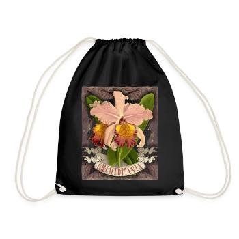 Illustration botanique d’orchidée vintage disant - Sac de sport léger - noir - Devant