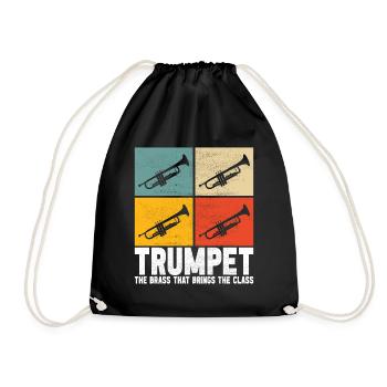 Trompete Trompetenspieler - Turnbeutel - Schwarz - Vorne