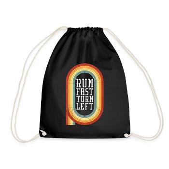 Track And Field Run Fast Turn Left Retro Sprinting - Drawstring Bag - black - Front