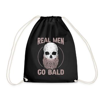 Being Bald Bald Guy With A Beard Bald Dad - Drawstring Bag - black - Front