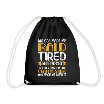 Being Bald Bald Guy With A Beard Bald Dad - Drawstring Bag - black - Front