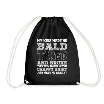 Being Bald Bald Guy With A Beard Bald Dad - Drawstring Bag - black - Front