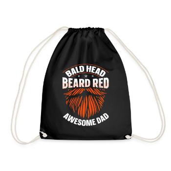 Being Bald Bald Guy With A Beard Bald Dad - Drawstring Bag - black - Front