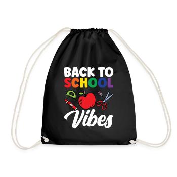 Back to School Vibes Back to School Back to School - Drawstring Bag - black - Front