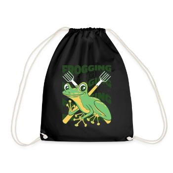 Frogging Kaulquappe Laubfrosch Kröte Frosch Fänger - Turnbeutel - Schwarz - Vorne
