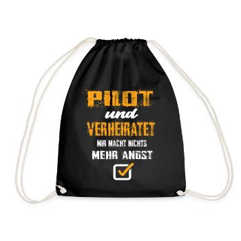 Pilot - Turnbeutel - Schwarz - Vorne