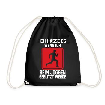 Läufer Joggen Laufen - Turnbeutel - Schwarz - Vorne