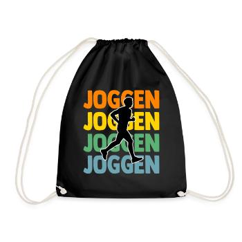 Läufer Joggen Laufen - Turnbeutel - Schwarz - Vorne