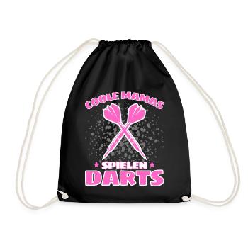 COOLE MAMAS SPIELEN DARTS! Dart Dartspieler Mama - Turnbeutel - Schwarz - Vorne