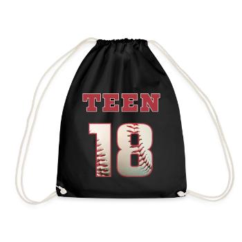 Baseball TEEN 18 - Turnbeutel - Schwarz - Vorne