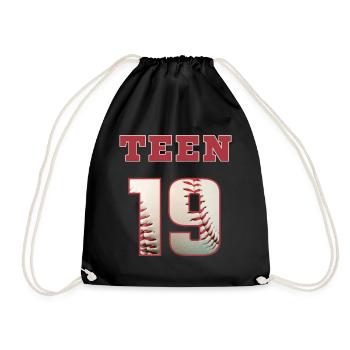 Baseball TEEN 19 - Turnbeutel - Schwarz - Vorne