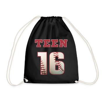 Baseball TEEN 16 - Turnbeutel - Schwarz - Vorne