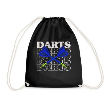 Darts Sport Verein, Dartscheibe, Pfeil Sport Dart - Turnbeutel - Schwarz - Vorne