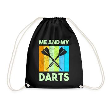 Darts Sport Verein, Dartscheibe, Pfeil Sport Dart - Turnbeutel - Schwarz - Vorne