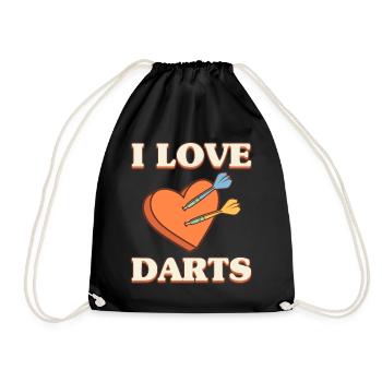 Darts Sport Verein, Dartscheibe, Pfeil Sport Dart - Turnbeutel - Schwarz - Vorne