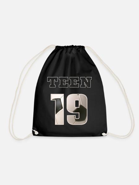 Fussball TEEN 19 Soccer - Drawstring Bag - black