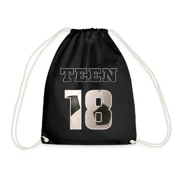 Fussball TEEN 18 Soccer - Turnbeutel - Schwarz - Vorne