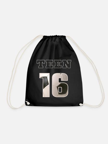 Fussball TEEN 16 Soccer - Drawstring Bag - black